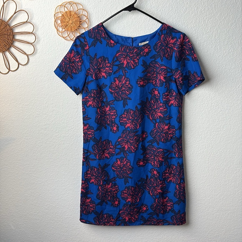 J. Crew Pink and Blue Sheath Mini Dress